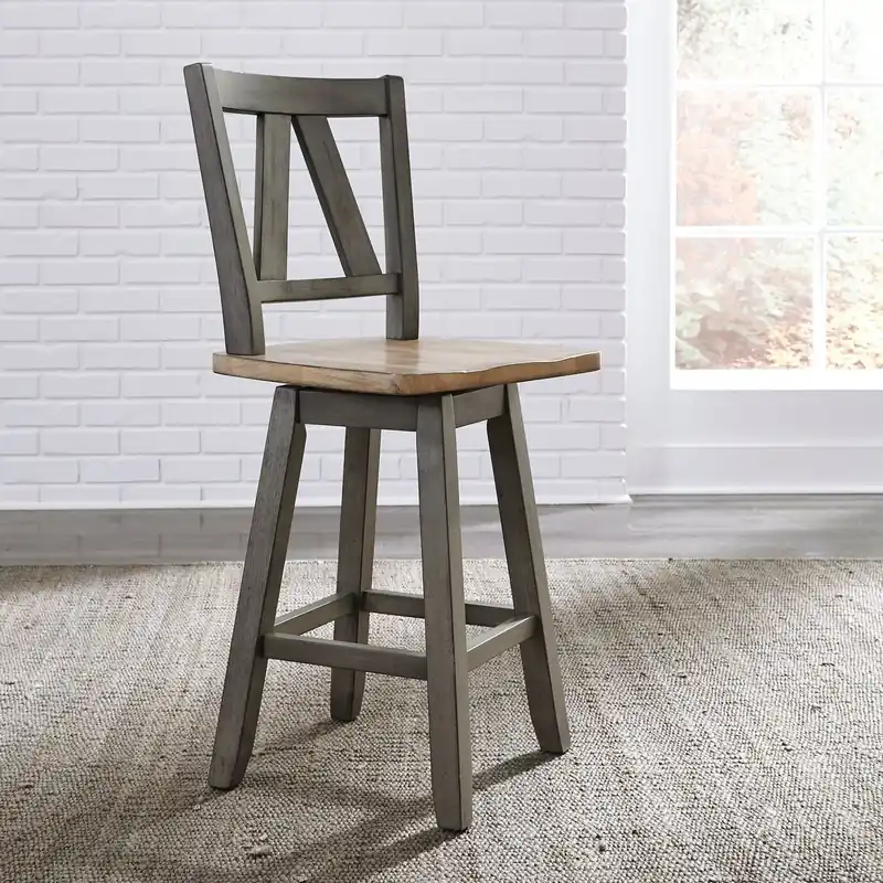 Lindsey Farm Counter Height Swivel Chair (RTA) - Liberty