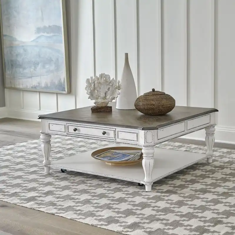 Magnolia Manor Oversized Square Cocktail Table - Liberty