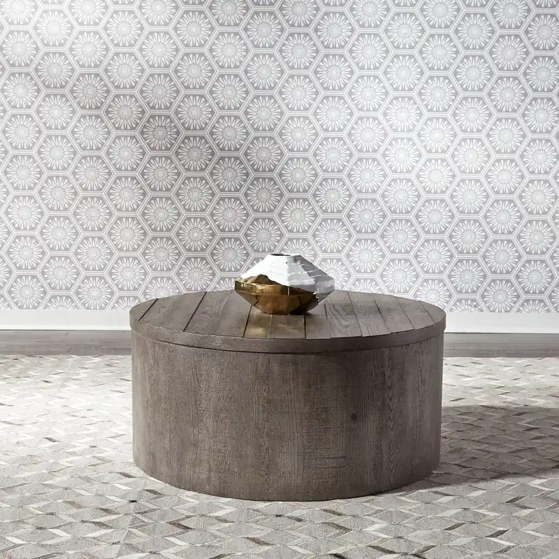 Modern Farmhouse Drum Cocktail Table - Liberty
