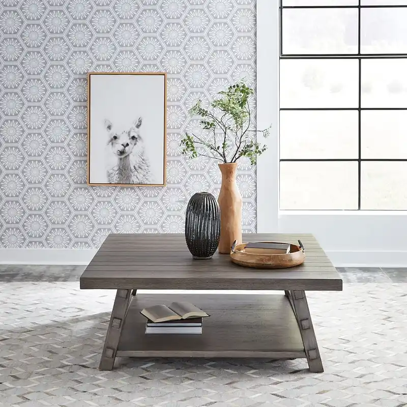 Modern Farmhouse Oversized Square Cocktail Table - Liberty