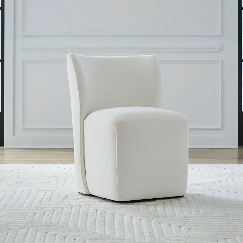 Accent Dining Accent Dining Chair w/ Casters - Ivory