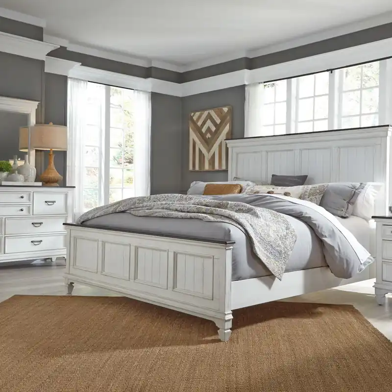 Allyson Park King Panel Bed, Dresser & Mirror - Liberty