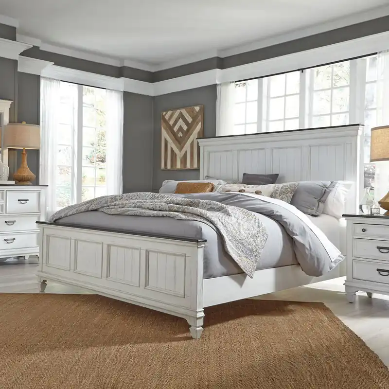 Allyson Park Queen Panel Bed, Dresser & Mirror, Night Stand - Liberty