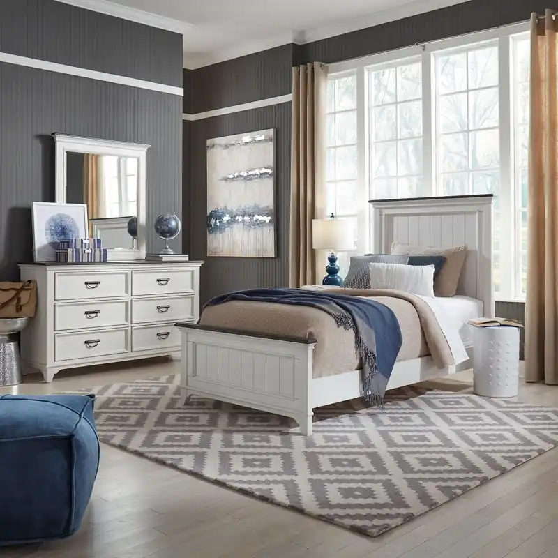 Allyson Park Twin Panel Bed, Dresser & Mirror - Liberty