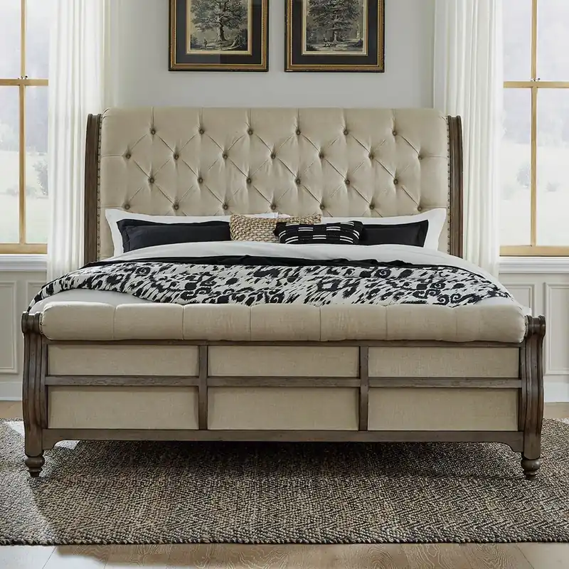 Americana Farmhouse King California Sleigh Bed - Liberty