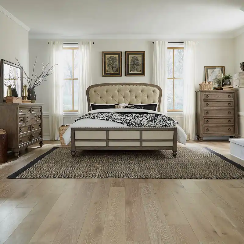 Americana Farmhouse King Shelter Bed, Dresser & Mirror, Chest - Liberty