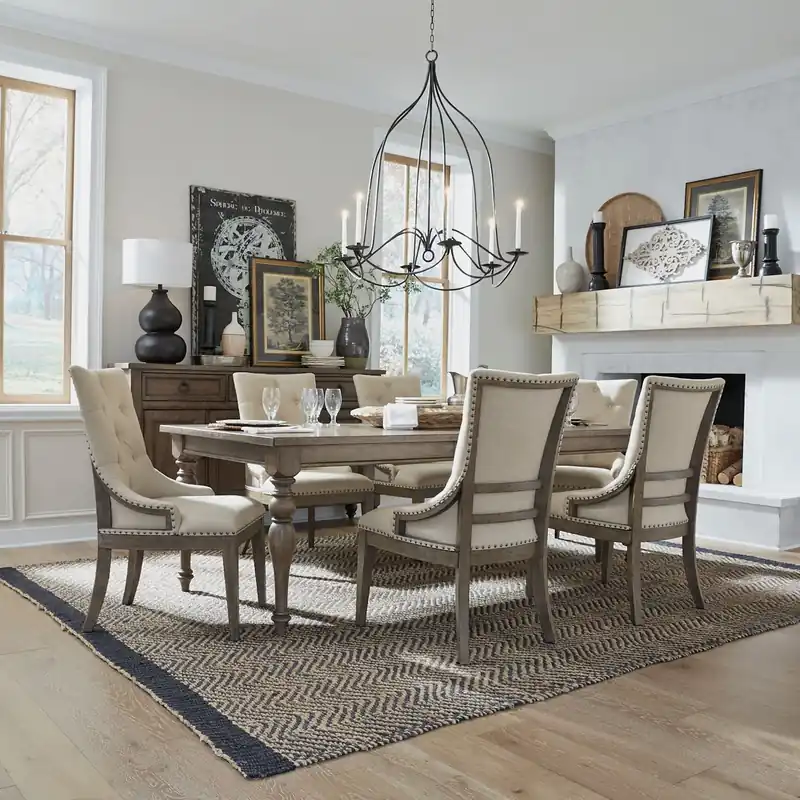 Americana Farmhouse 7 Piece Leg Table Set - Liberty