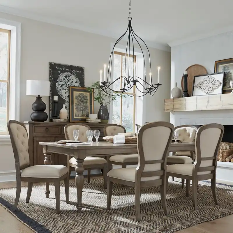 Americana Farmhouse Optional 7 Piece Leg Table Set - Liberty