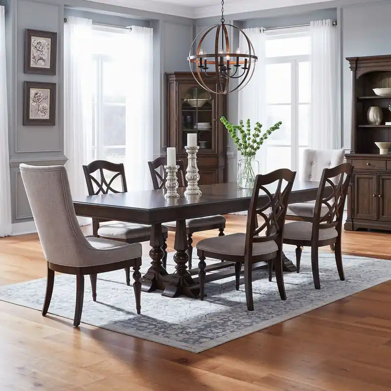 Arden Road Alt 7 Piece Trestle Table Set - Liberty