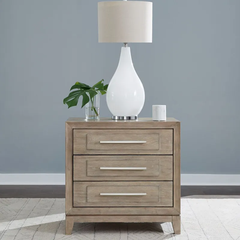 Brentwood 3 Drawer Nightstand w/ Charging Station - Liberty