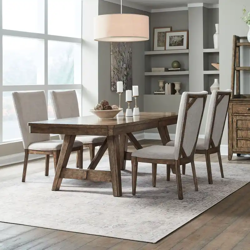 Carolina Park 5 Piece Trestle Table Set - Liberty