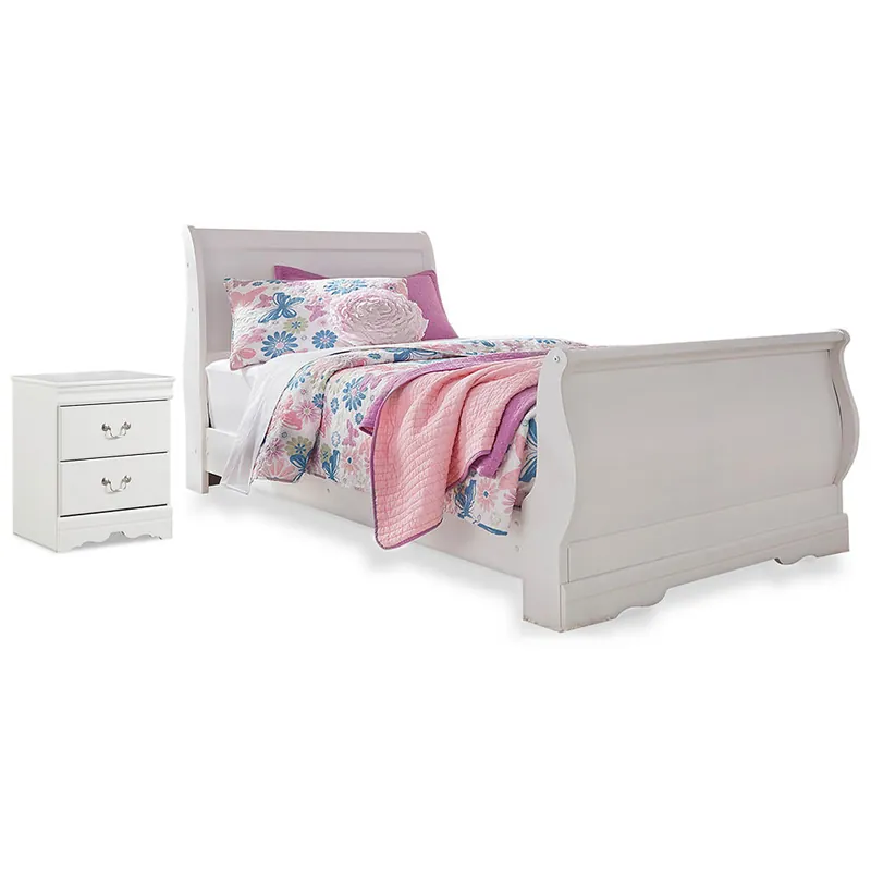 Anarasia Twin Sleigh Bed with Nightstand - Signature Design by Ashley®