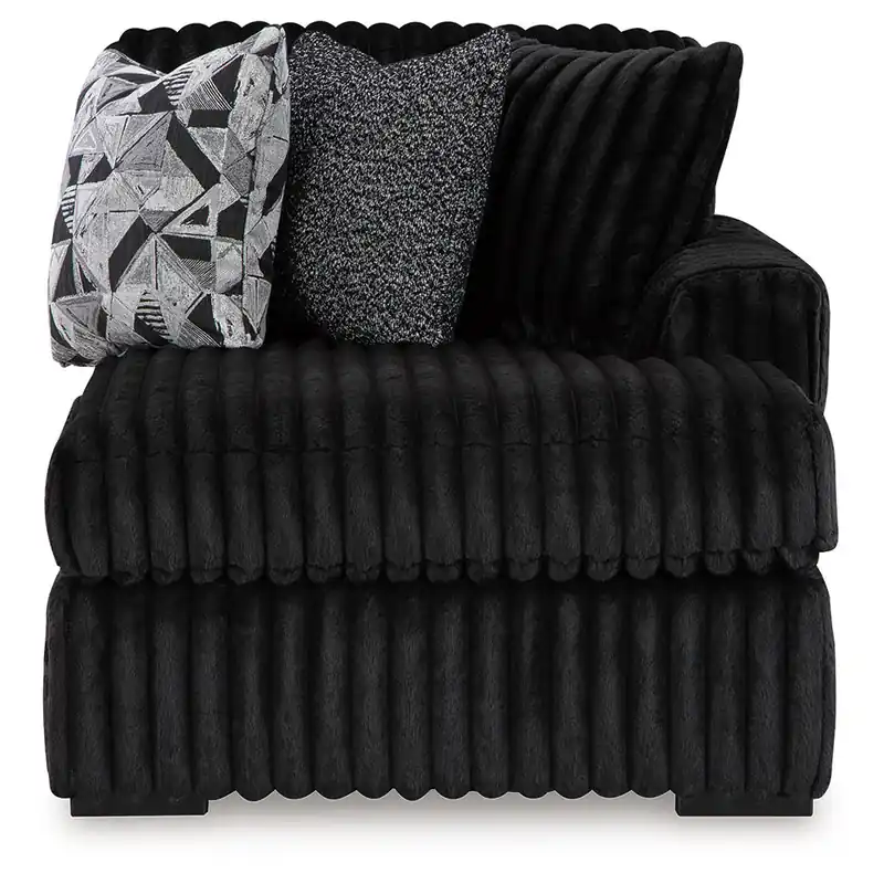 Midnight-Madness 4-Piece Sectional and Oversized Accent Ottoman