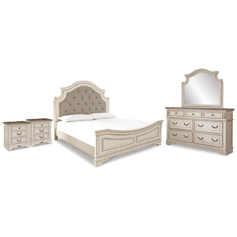 Realyn King Panel Bed, Dresser, Mirror and 2 Nightstands - Signature Design by Ashley®