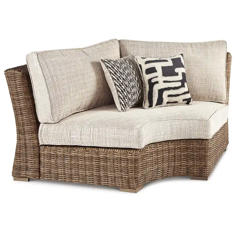 Beachcroft Outdoor Curved Corner Chair with Cushion - Signature Design by Ashley®