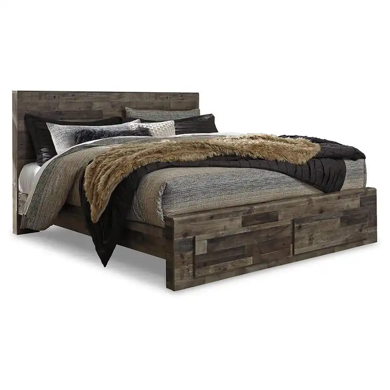 Derekson King Panel Bed with 2 Storage Drawers - Benchcraft®