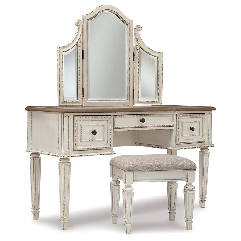 Realyn Vanity and Mirror with Stool - Signature Design by Ashley®