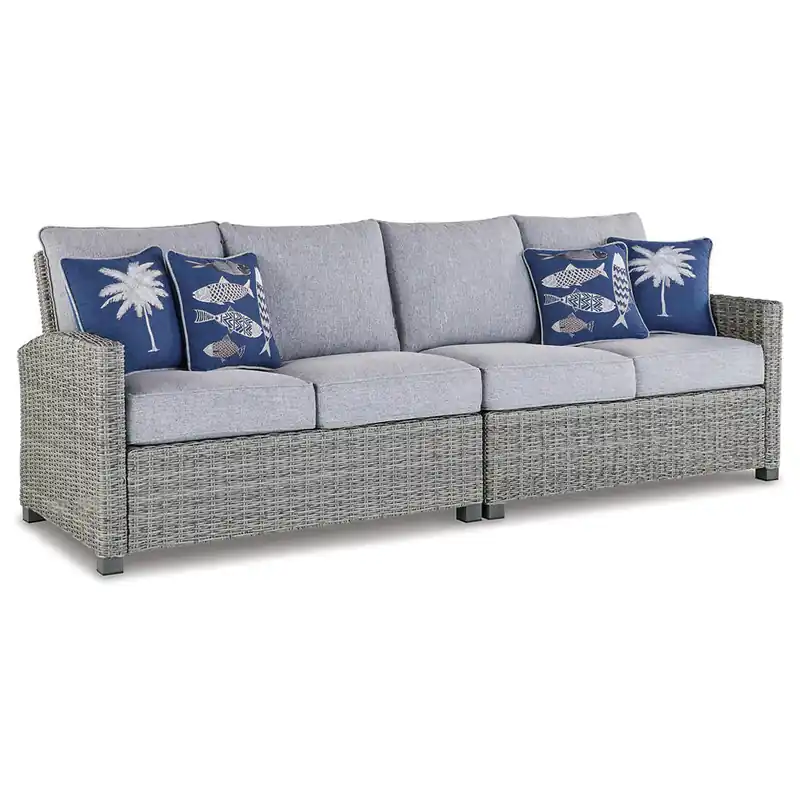Naples Beach Outdoor Right and Left-arm Facing Loveseat with Cushion (Set of 2)