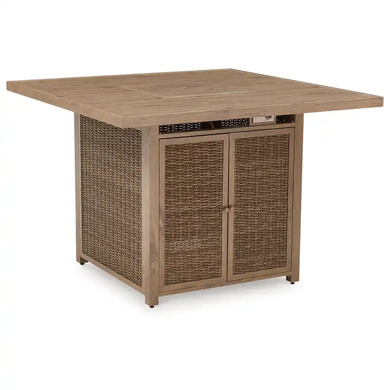 Walton Bridge Outdoor Bar Table with Fire Pit - Signature Design by Ashley®