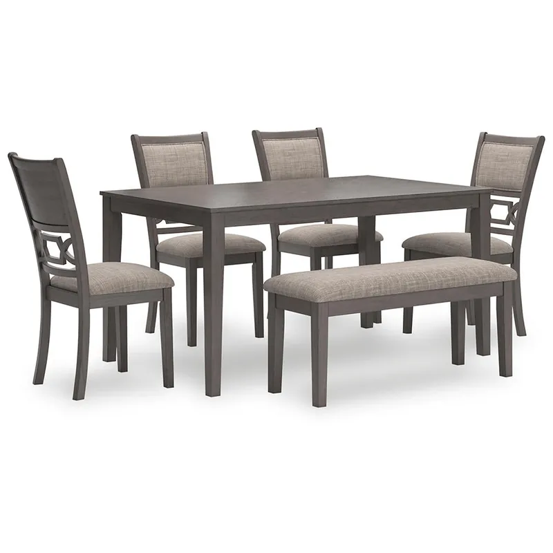Wrenning Dining Table and 4 Chairs and Bench (Set of 6) - Signature Design by Ashley®