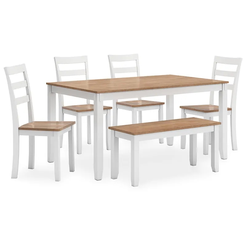 Gesthaven Dining Table with 4 Chairs and Bench (Set of 6) - Signature Design by Ashley®