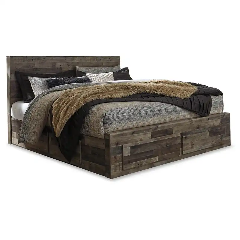 Derekson King Panel Bed with 4 Storage Drawers - Benchcraft®