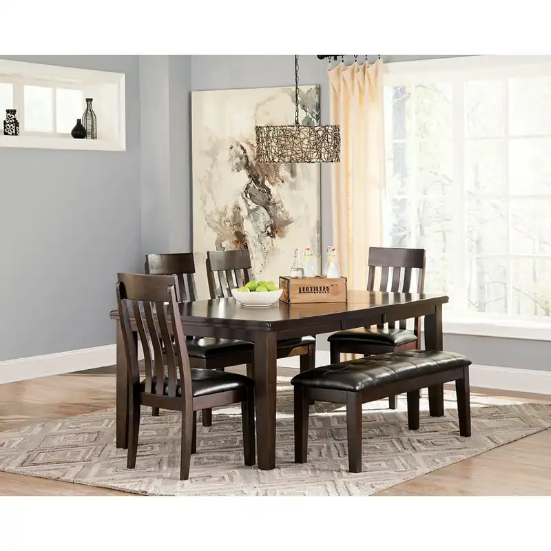 Haddigan Dining Table with 4 Chairs and Bench - Signature Design by Ashley®