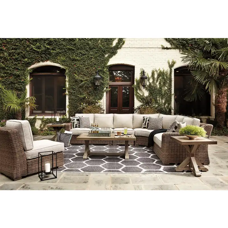Beachcroft 5-Piece Outdoor Sectional with Coffee Table and 2 End Tables
