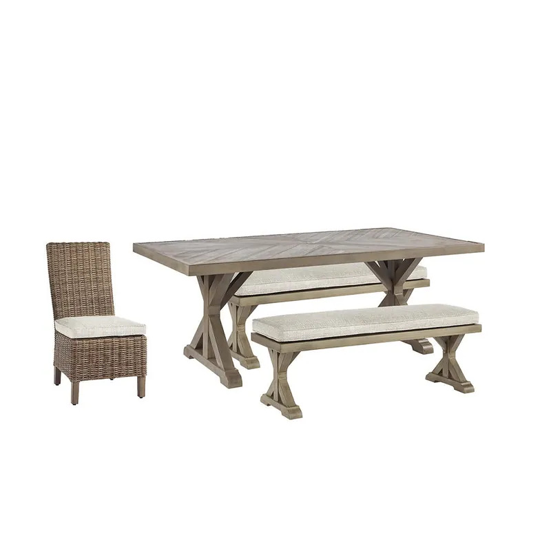 Beachcroft Outdoor Dining Table with 4 Chairs and Bench - Signature Design by Ashley®