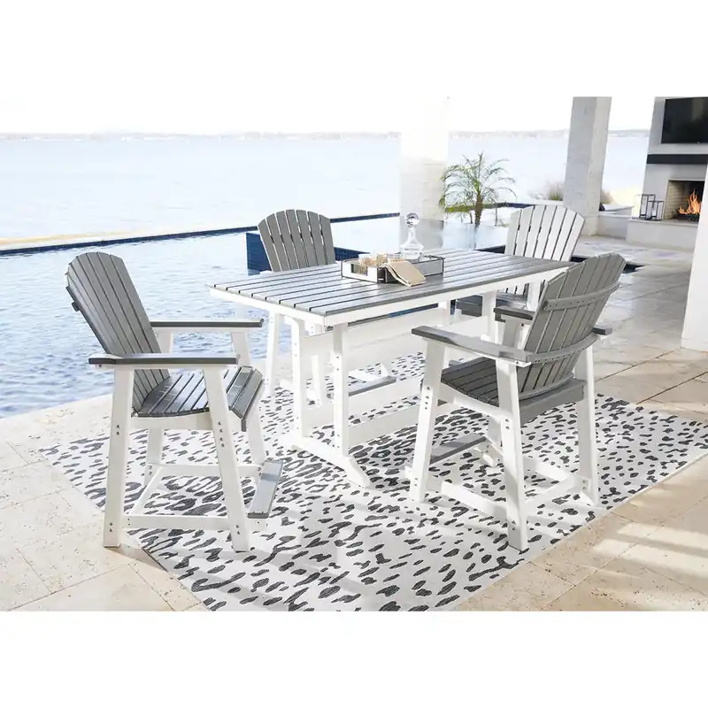Transville Outdoor Counter Height Dining Table with 4 Barstools - Signature Design by Ashley®