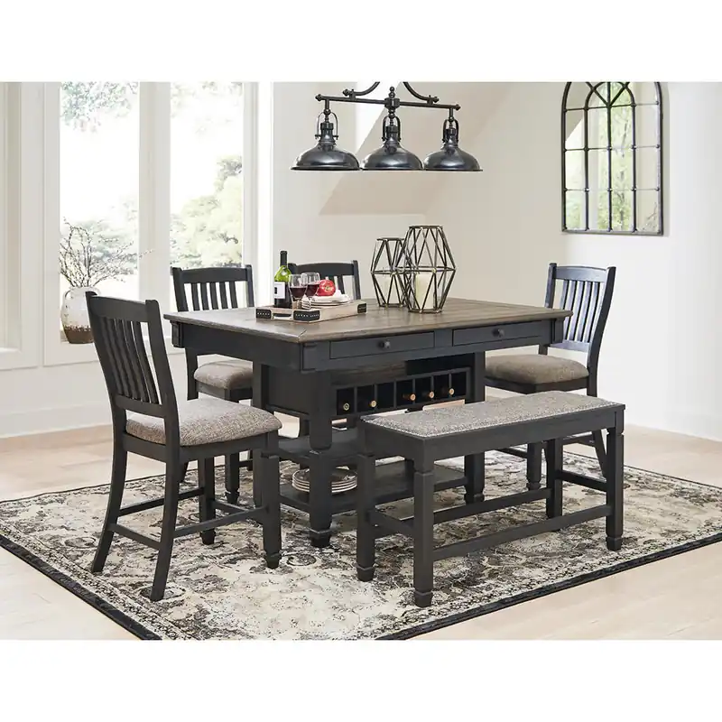 Tyler Creek Counter Height Dining Table and 4 Barstools and Bench - Signature Design by Ashley®
