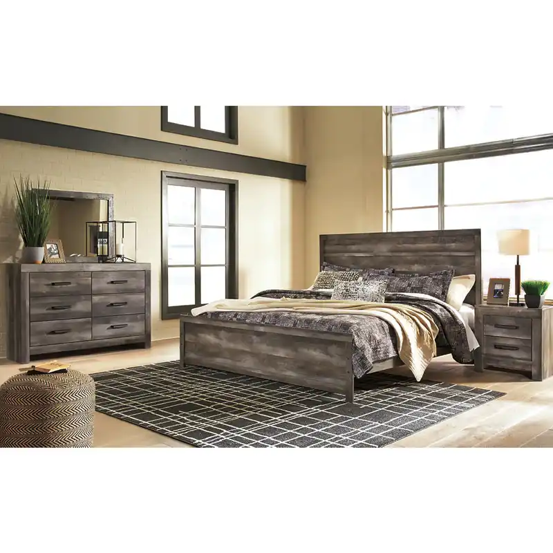 Wynnlow King Panel Bed with Mirrored Dresser and Nightstand - Signature Design by Ashley®