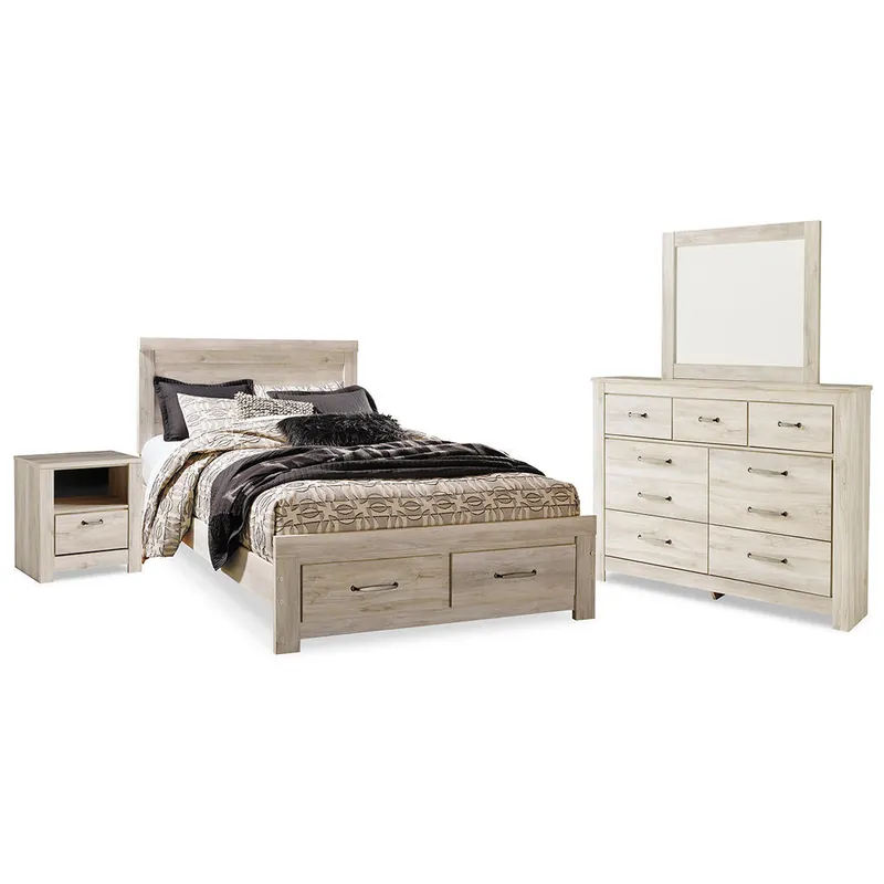 Bellaby Queen Panel Storage Bed, Dresser, Mirror and Nightstand - Signature Design by Ashley®