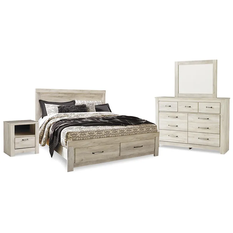 Bellaby King Panel Storage Bed, Dresser, Mirror and Nightstand - Signature Design by Ashley®