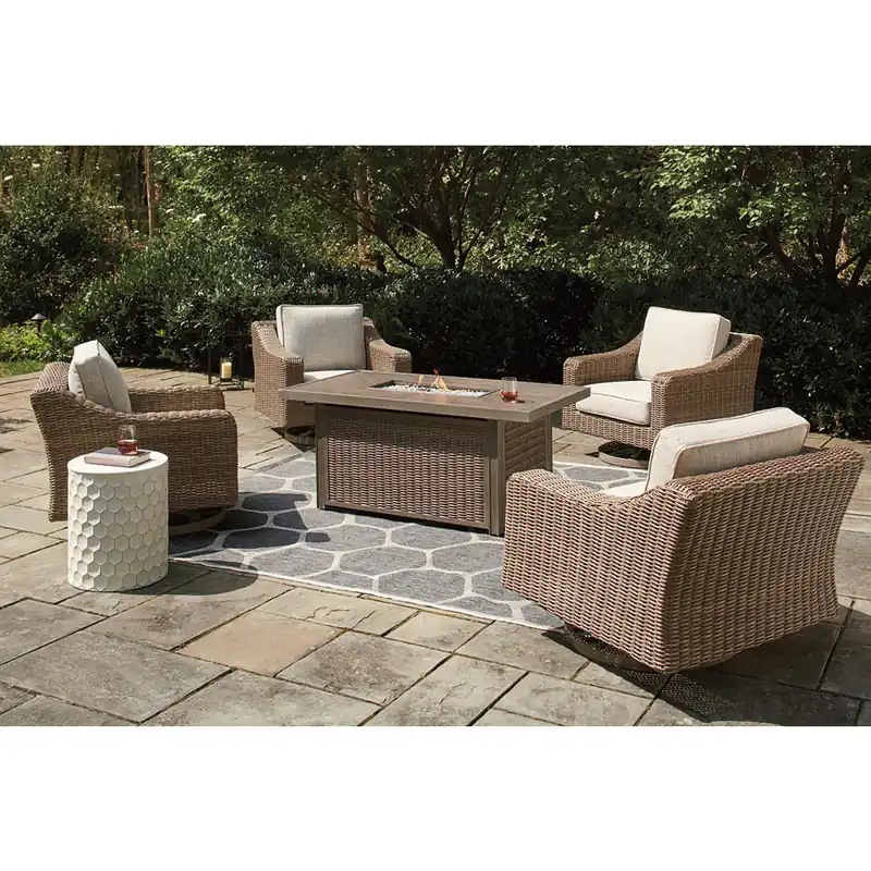 Beachcroft 5-Piece Outdoor Fire Pit Table with 4 Chairs