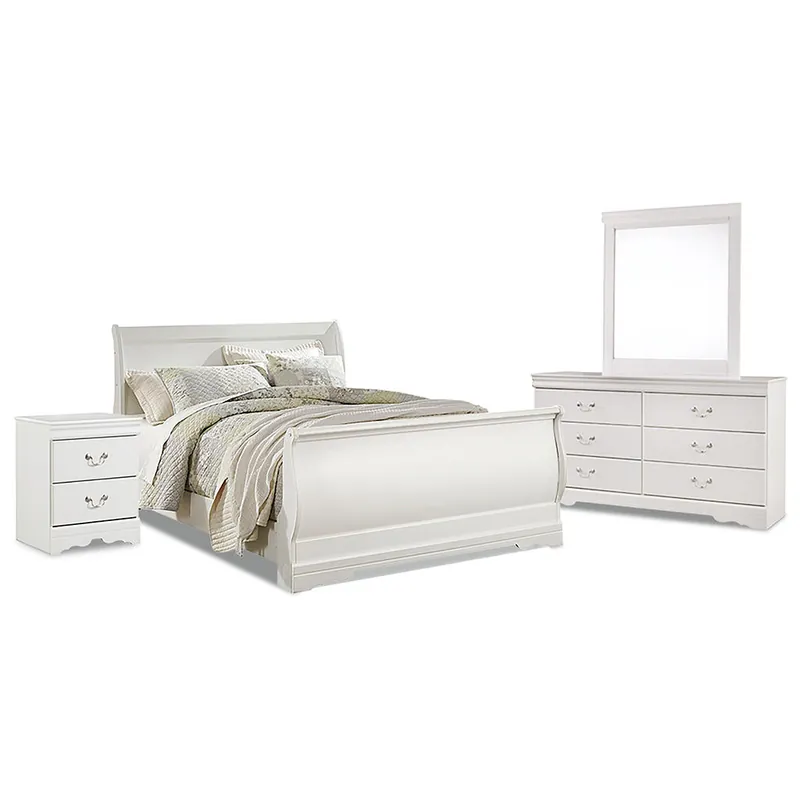 Anarasia Queen Sleigh Bed, Dresser, Mirror and Nightstand - Signature Design by Ashley®