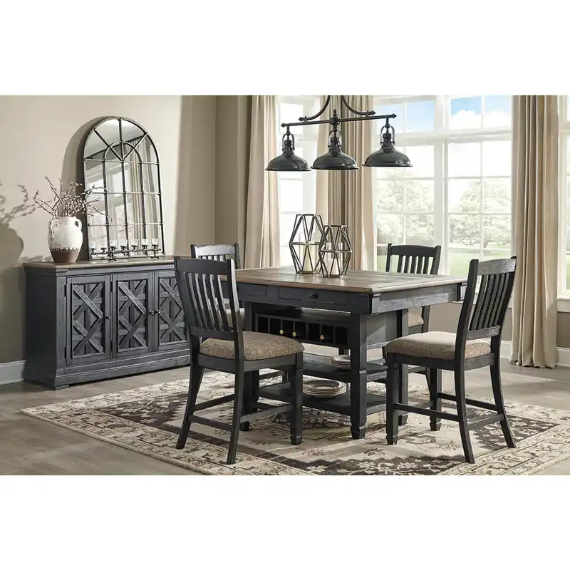 Tyler Creek Counter Height Dining Table and 4 Barstools with Server - Signature Design by Ashley®