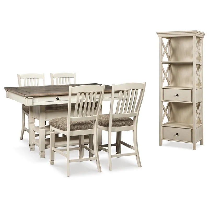 Bolanburg Counter Height Dining Table and 4 Barstools with Display Cabinet - Signature Design by Ashley®