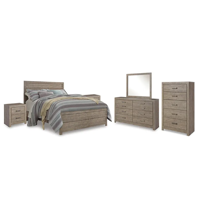 Culverbach Queen Panel Bed with Dresser and Mirror, Chest and 2 Nightstands - Signature Design by Ashley®