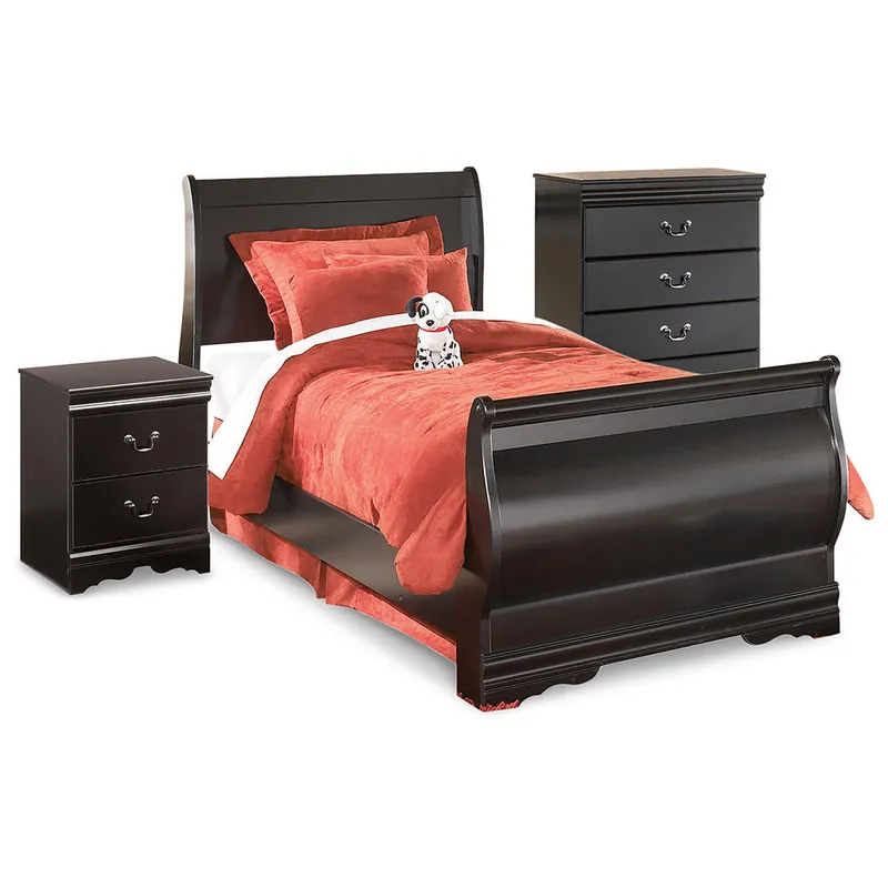 Huey Vineyard Twin Sleigh Bed with Chest of Drawers and Nightstand - Signature Design by Ashley®