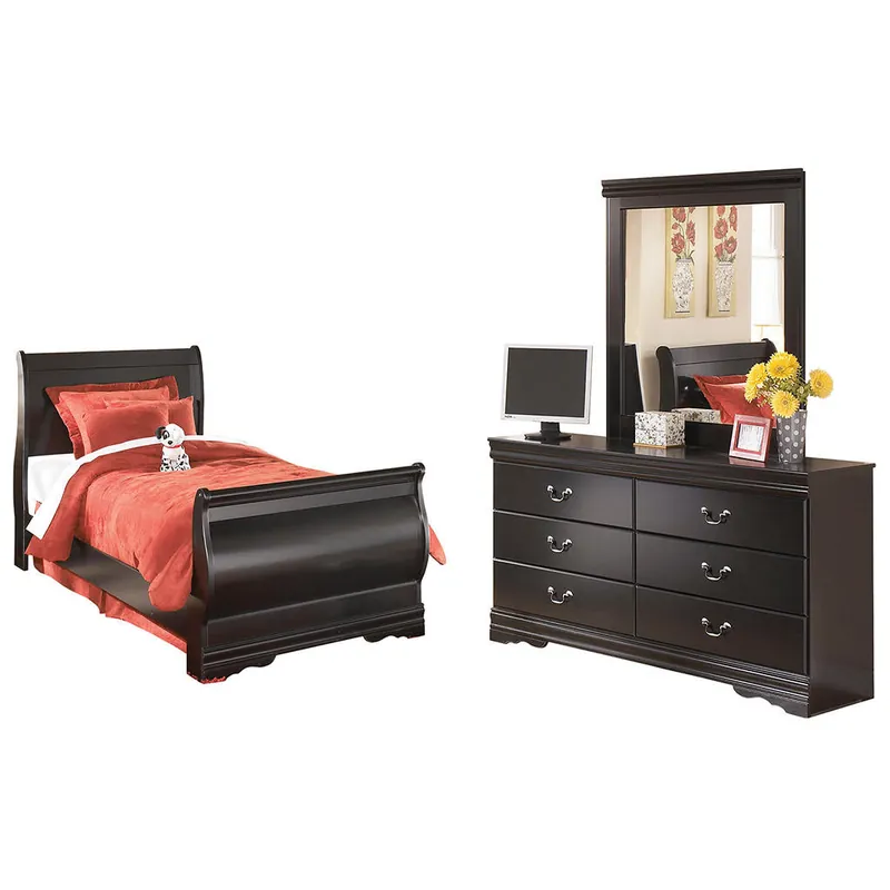 Huey Vineyard Twin Sleigh Bed with Dresser and Mirror - Signature Design by Ashley®