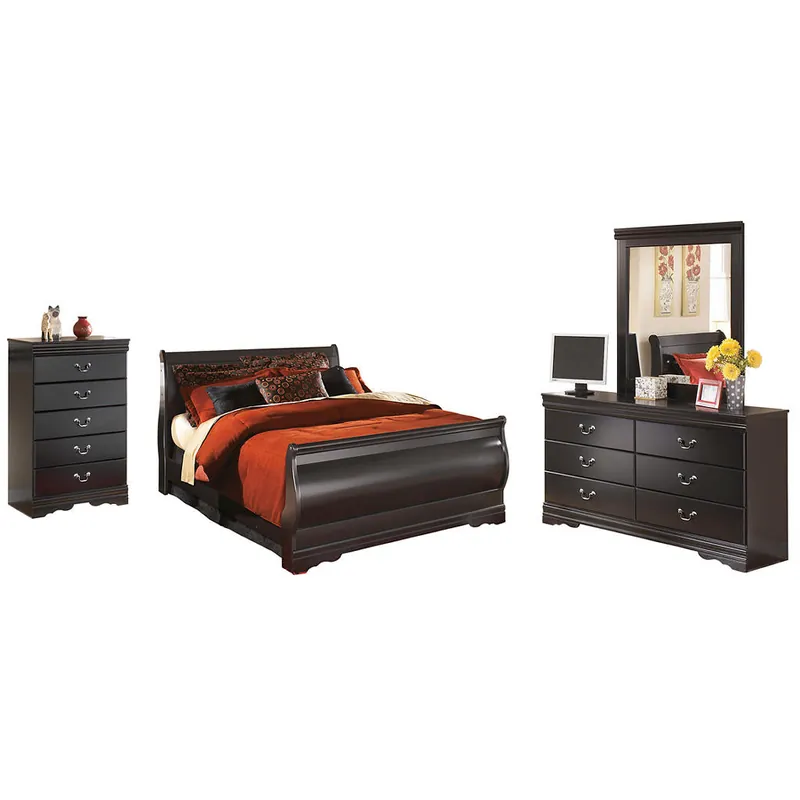 Huey Vineyard Queen Sleigh Bed with Dresser, Mirror and Chest of Drawers - Signature Design by Ashley®