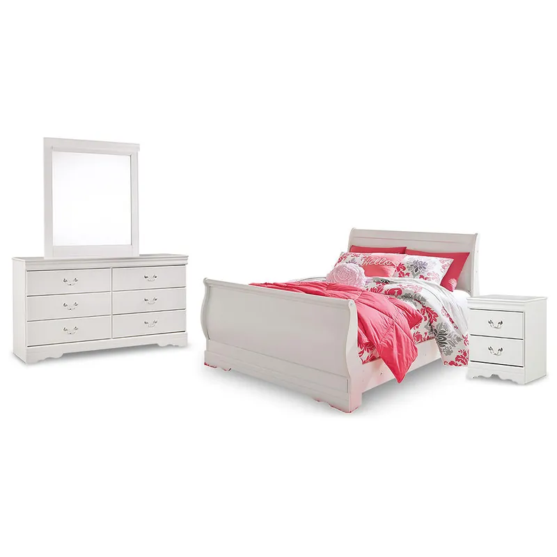Anarasia Full Sleigh Bed with Dresser, Mirror and Nightstand - Signature Design by Ashley®