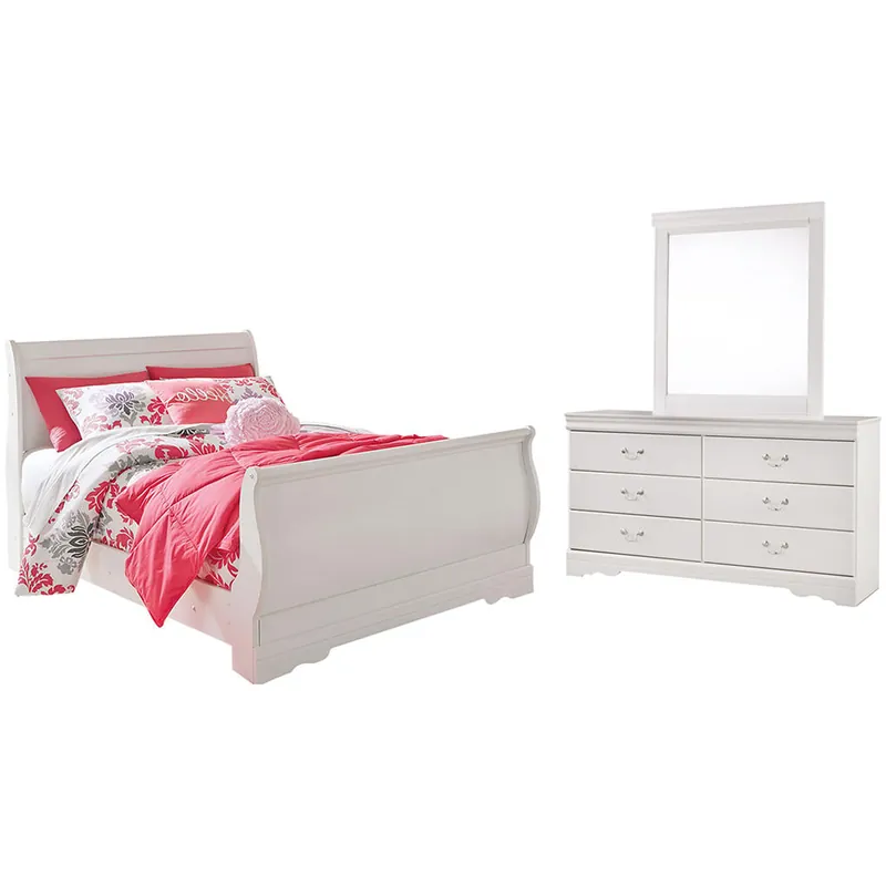 Anarasia Full Sleigh Bed with Dresser and Mirror - Signature Design by Ashley®