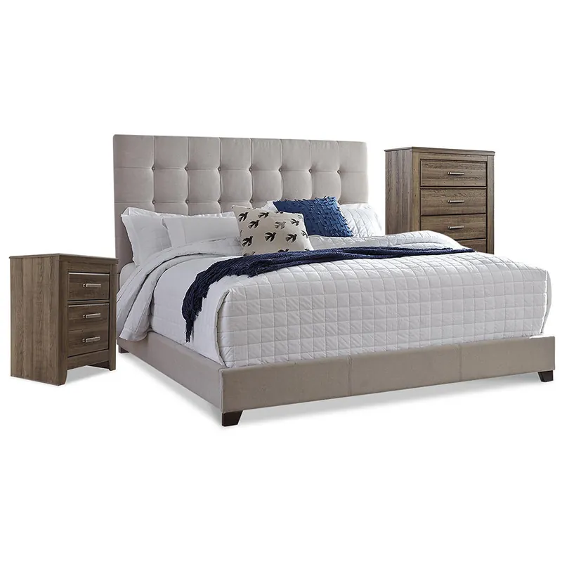 Dolante Queen Upholstered Bed with Chest of Drawers and Nightstand - Signature Design by Ashley®