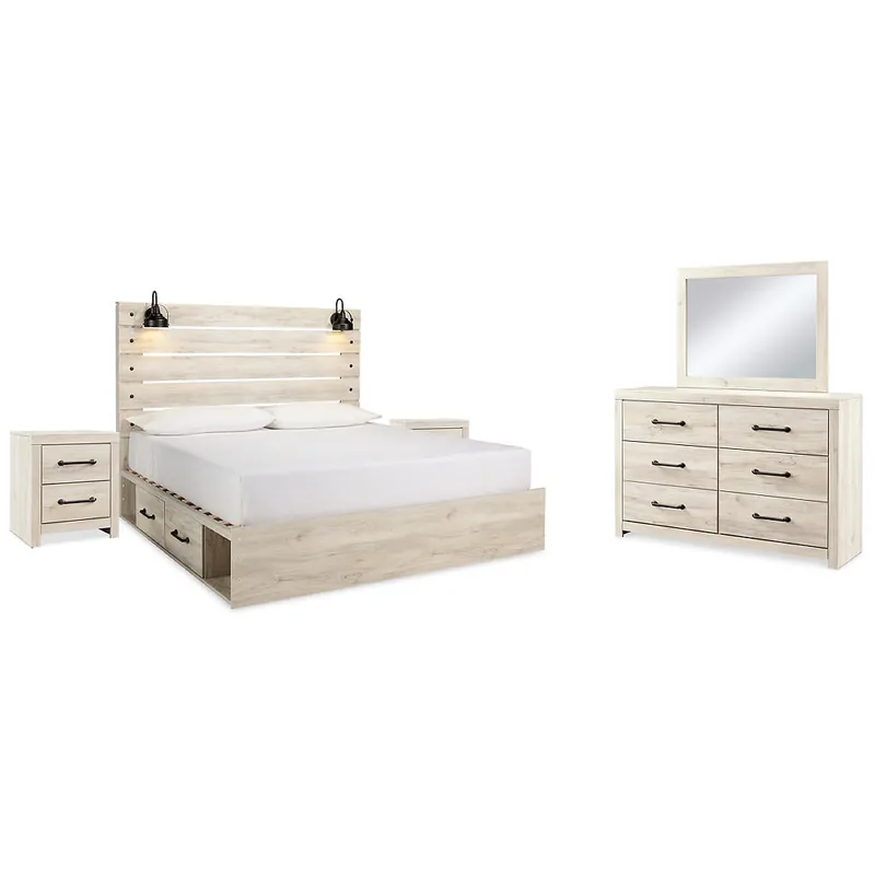 Cambeck King Panel Bed with 2 Side Storage, Dresser, Mirror, and Nightstand - Signature Design by Ashley®