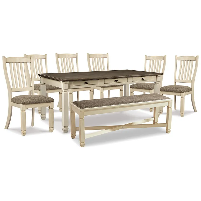 Bolanburg Dining Table, 6 Chairs, and Bench - Signature Design by Ashley®
