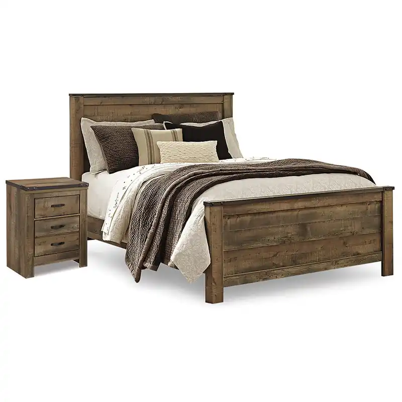 Trinell Queen Panel Bed and Nightstand - Signature Design by Ashley®