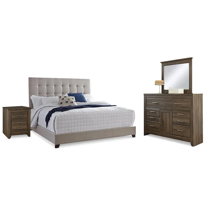 Dolante Queen Upholstered Bed, Dresser, Mirror and Nightstand - Signature Design by Ashley®