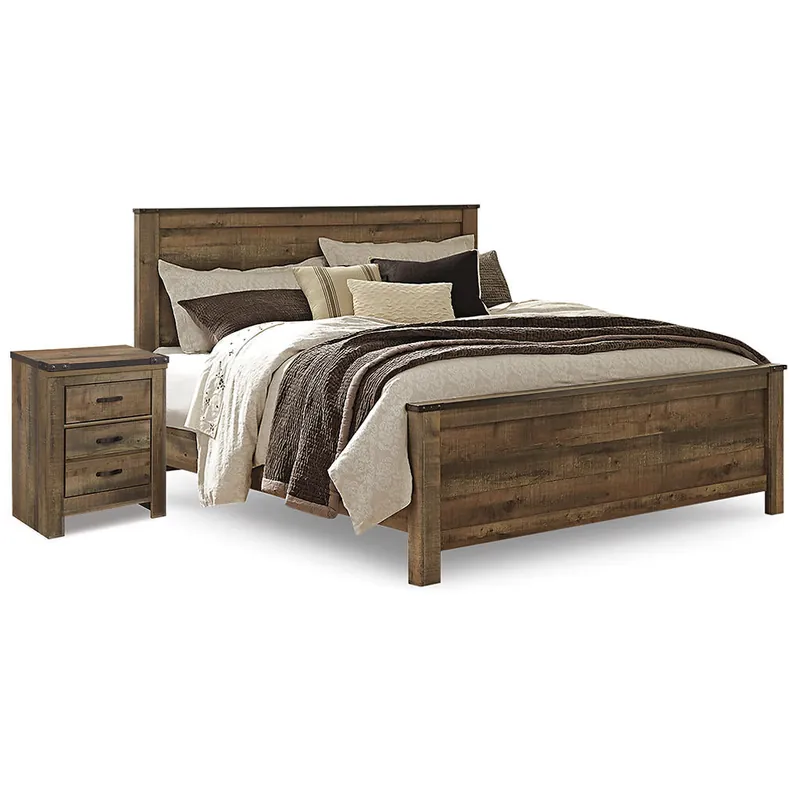 Trinell King Panel Bed and Nightstand - Signature Design by Ashley®